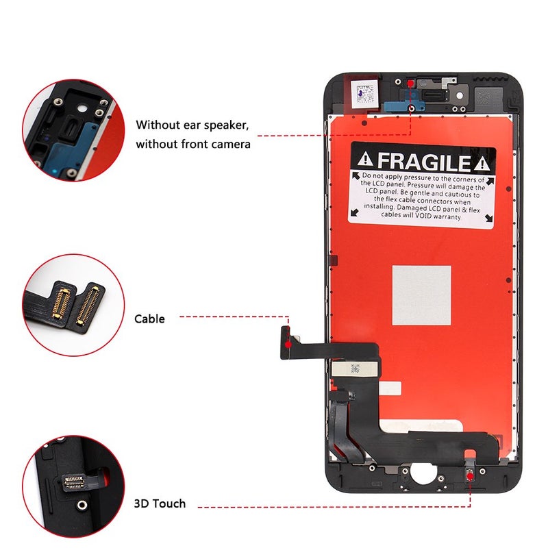 FFtopu for iPhone 8 Plus Screen Replacement Black, FFtopu iPhone 8 Plus LCD Display & Touch Screen Digitizer Frame Full Assembly Set with Free Repair Tool Kit for iPhone 8 Plus (5.5'') - Image 5